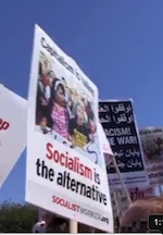 Socialism sign at rally in DC