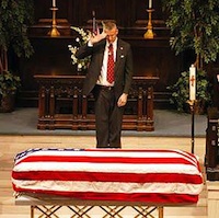 Ray saluting Philippon funeral